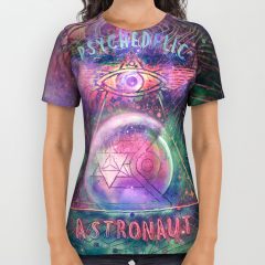 psychedelic astronaut magic t-shirt